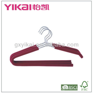 Set of 3pcs EVA foam coated metal shirt hangers with trousers bar